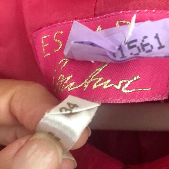 Escada Couture Hot pink silk, Jacki-O style jacket, peter pan collar, size 34 - Picture 3 of 7